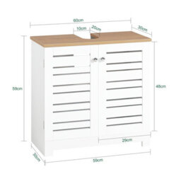 Sobuy Bzr40-W, Under Sink Cabinet Bathroom Vanity Unit Bathroom Storage Cabinet,white,w60Xd30Xh58.5 - thumbnail 3