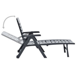Walplus Folding Sun Lounger Plastic Anthracite - thumbnail 5