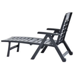 Walplus Folding Sun Lounger Plastic Anthracite - thumbnail 6