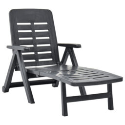 Walplus Folding Sun Lounger Plastic Anthracite