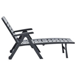 Walplus Folding Sun Lounger Plastic Anthracite - thumbnail 4