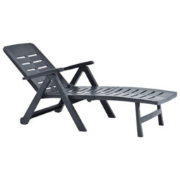 Walplus Folding Sun Lounger Plastic Anthracite - thumbnail 3
