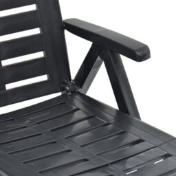 Walplus Folding Sun Lounger Plastic Anthracite - thumbnail 8