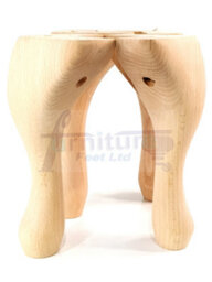 L&F Queen Anne Wooden Legs 150mm High Set Of 4 Raw Wood Replacement Furniture Feet Chairs Sofas Footstools (Self Fixed) - thumbnail 6