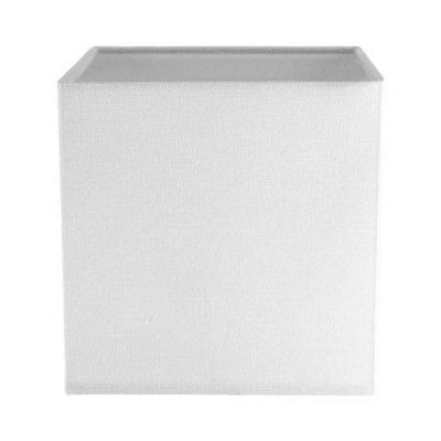 Happy Homewares Contemporary And Stylish Ivory White Linen Fabric 16Cm Square Lamp Shade - image 1