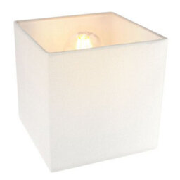 Happy Homewares Contemporary And Stylish Ivory White Linen Fabric 16Cm Square Lamp Shade - thumbnail 3