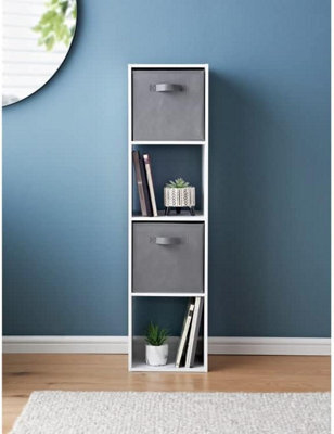 Spot On Dealz 4 Cube Storage Unit Small Bookcase Wooden Storage Cabinets Book Shelf