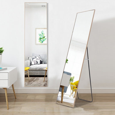 Living And Home Gold Full Length Framed Mirror Rectangular Freestanding Or Wall Mounted Floor Mirror Dressing Mirror 37 Cm X 147 Cm - image 1