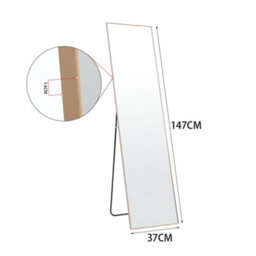 Living And Home Gold Full Length Framed Mirror Rectangular Freestanding Or Wall Mounted Floor Mirror Dressing Mirror 37 Cm X 147 Cm - thumbnail 6