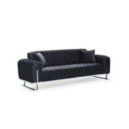 Sliding Wardrobes 4 u LTD Richmn 3+2 Plush Velvet Sofa Sofa Set Available In 3 Colors - Black 3+2 - thumbnail 3
