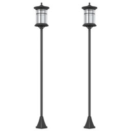Outsunny Led Outdoor Solar Post Lights, Waterproof Ip44, Cool White, 2 Pack - thumbnail 2