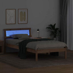 Walplus Bed Frame With Headboard Brown 90 X 200 Cm Solid Pine Wood - thumbnail 4