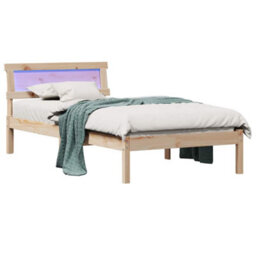 Walplus Bed Frame With Headboard Brown 90 X 200 Cm Solid Pine Wood - thumbnail 3