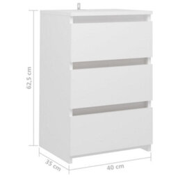 Vidaxl Bed Cabinets 2 Pcs White 40X35X62.5 Cm Engineered Wood Bed Cabinets - thumbnail 8
