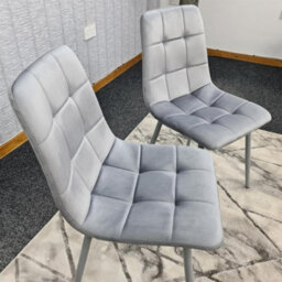 Kosy Koala Dining Table Set Oak Effect Table With 2 Grey Velvet Dining Chairs And 1 Grey Bench - thumbnail 3