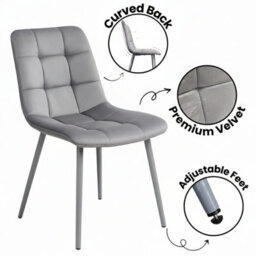 Kosy Koala Dining Table Set Oak Effect Table With 2 Grey Velvet Dining Chairs And 1 Grey Bench - thumbnail 8