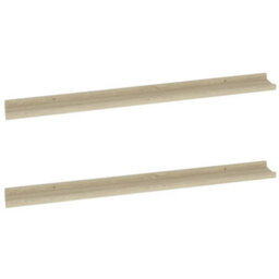 Berkfield Wall Shelves 2 Pcs Sonoma Oak 100X9X3 Cm - thumbnail 2
