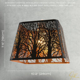 Happy Homewares Matte Black Tree Forest Pendant Lighting Shade With Satin Gold Inner - thumbnail 7