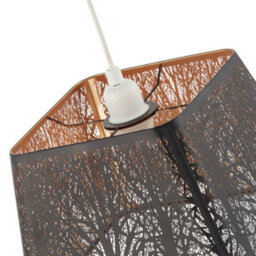 Happy Homewares Matte Black Tree Forest Pendant Lighting Shade With Satin Gold Inner - thumbnail 5