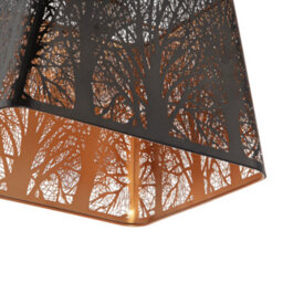 Happy Homewares Matte Black Tree Forest Pendant Lighting Shade With Satin Gold Inner - thumbnail 3