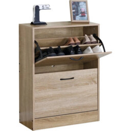 Shoe Rack Shoe Storage Cabinet Stand Mdf Wooden Cupboard Unit 2 Drawer Organiser - thumbnail 1