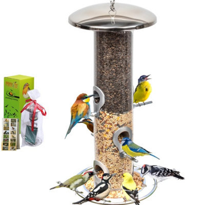 Heavy Duty Stainless Steel Metal Bird Feeder, Easy Clean Garden Seed Feeders Hanging, For Small Birds, Wild Backyard By Provide
