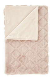 Catherine Lansfield Downstairs Living Cosy Diamond Soft 130X170Cm Blanket Throw Blush Pink - thumbnail 3