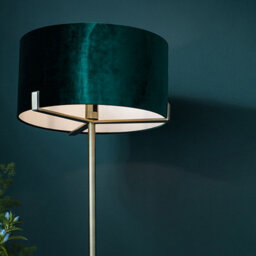 Anson Lighting Hatton Antique Brass With Green Velvet Shade Classic Style 1 Light Floor Light - thumbnail 6