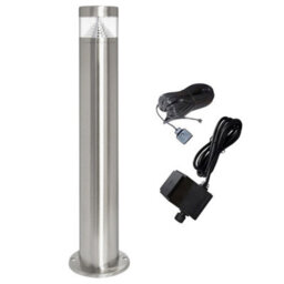 Long Life Lamps Company Modern Stainless Steel Led 12 Volt Bollard Garden Post Light Warm White Set With Transformer