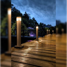 Long Life Lamps Company Modern Stainless Steel Led 12 Volt Bollard Garden Post Light Warm White Set With Transformer - thumbnail 7