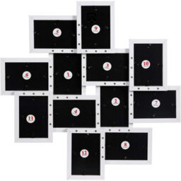 Songmics 12-Photo Collage Frame Set, Wall Mounted Picture Display, Glass Photo Frames, Family Memory Showcase, Cloud White - thumbnail 7