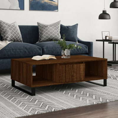 Berkfield Coffee Table Brown Oak 104X60X35 Cm Engineered Wood - image 1