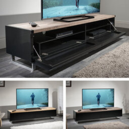 "Avf Panorama 1.6M Tv Stand - Reversible Light Oak Or Grey Oak Top - For Tvs Up To 80""" - thumbnail 2