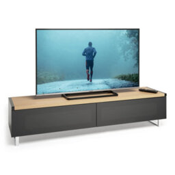 "Avf Panorama 1.6M Tv Stand - Reversible Light Oak Or Grey Oak Top - For Tvs Up To 80""" - thumbnail 4