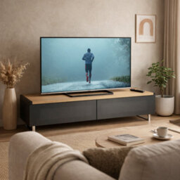 "Avf Panorama 1.6M Tv Stand - Reversible Light Oak Or Grey Oak Top - For Tvs Up To 80""" - thumbnail 8