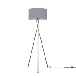 Valuelights Camden Chrome Tripod Floor Lamp With Charcoal Drum Shade