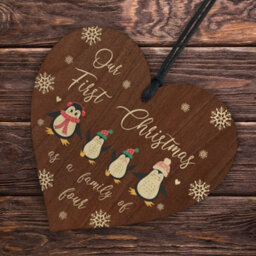 Red Ocean 1St Christmas As A Family Of Four Personalised Christmas Tree Decoration Christmas Tree Bauble - thumbnail 6