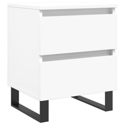 Berkfield Elegant Bedside Cabinet White 40X35X50 Cm Engineered Wood - image 1