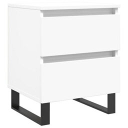Berkfield Elegant Bedside Cabinet White 40X35X50 Cm Engineered Wood - thumbnail 1
