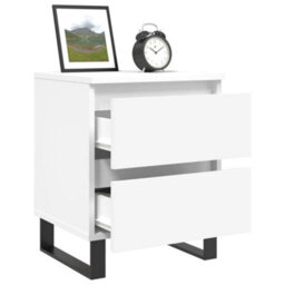 Berkfield Elegant Bedside Cabinet White 40X35X50 Cm Engineered Wood - thumbnail 4