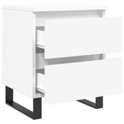 Berkfield Elegant Bedside Cabinet White 40X35X50 Cm Engineered Wood - thumbnail 6