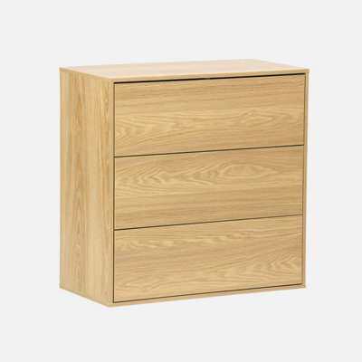 Sweeek - Chest Of Drawers 3 Drawers Light Wood 70X35X70 Cm - image 1