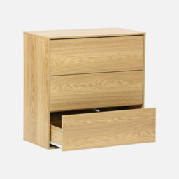 Sweeek - Chest Of Drawers 3 Drawers Light Wood 70X35X70 Cm - thumbnail 2