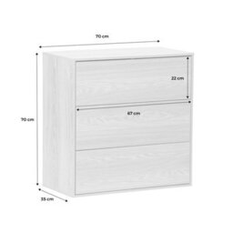 Sweeek - Chest Of Drawers 3 Drawers Light Wood 70X35X70 Cm - thumbnail 8