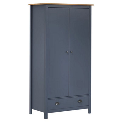 Walplus 2-Door Wardrobe Hill Grey 89X50X170 Cm Solid Pine Wood - image 1