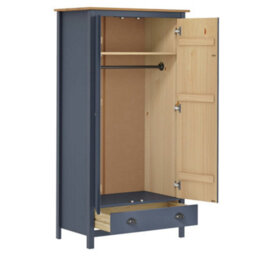 Walplus 2-Door Wardrobe Hill Grey 89X50X170 Cm Solid Pine Wood - thumbnail 3