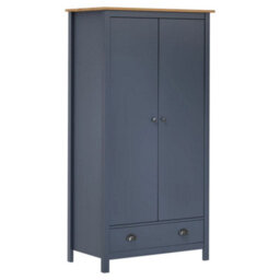 Walplus 2-Door Wardrobe Hill Grey 89X50X170 Cm Solid Pine Wood