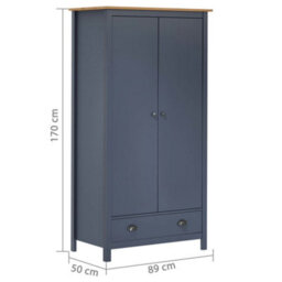 Walplus 2-Door Wardrobe Hill Grey 89X50X170 Cm Solid Pine Wood - thumbnail 7