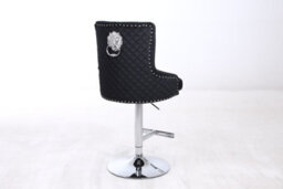 Hygrad Built to Survive Set Of 2 Luxury Velvet Bar Stools With Lion Knocker Back Rest Padded Breakfast Bar Stools - thumbnail 4
