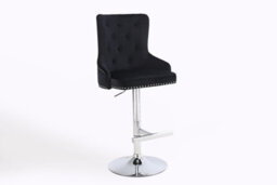 Hygrad Built to Survive Set Of 2 Luxury Velvet Bar Stools With Lion Knocker Back Rest Padded Breakfast Bar Stools - thumbnail 1